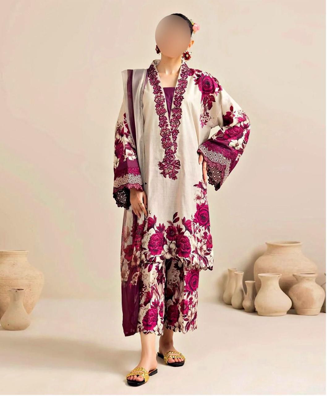 WINTER SILK DIGITAL PRINTED 3-PIECE - SD#42